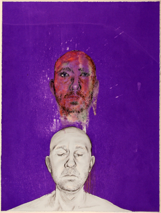 I and I serigraphic monotype and drawing Michael Hecht